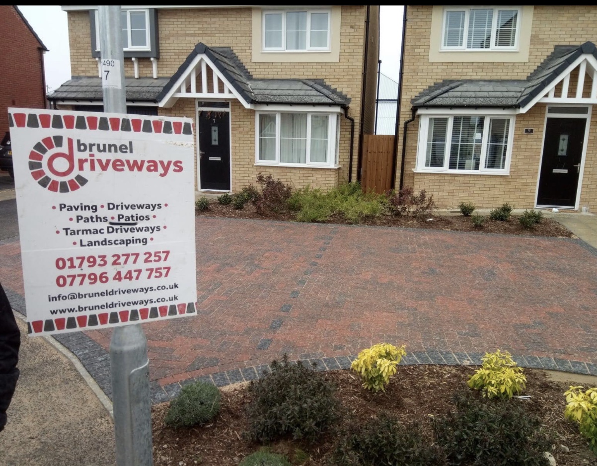 Block paved driveway at a new build home in Swindon